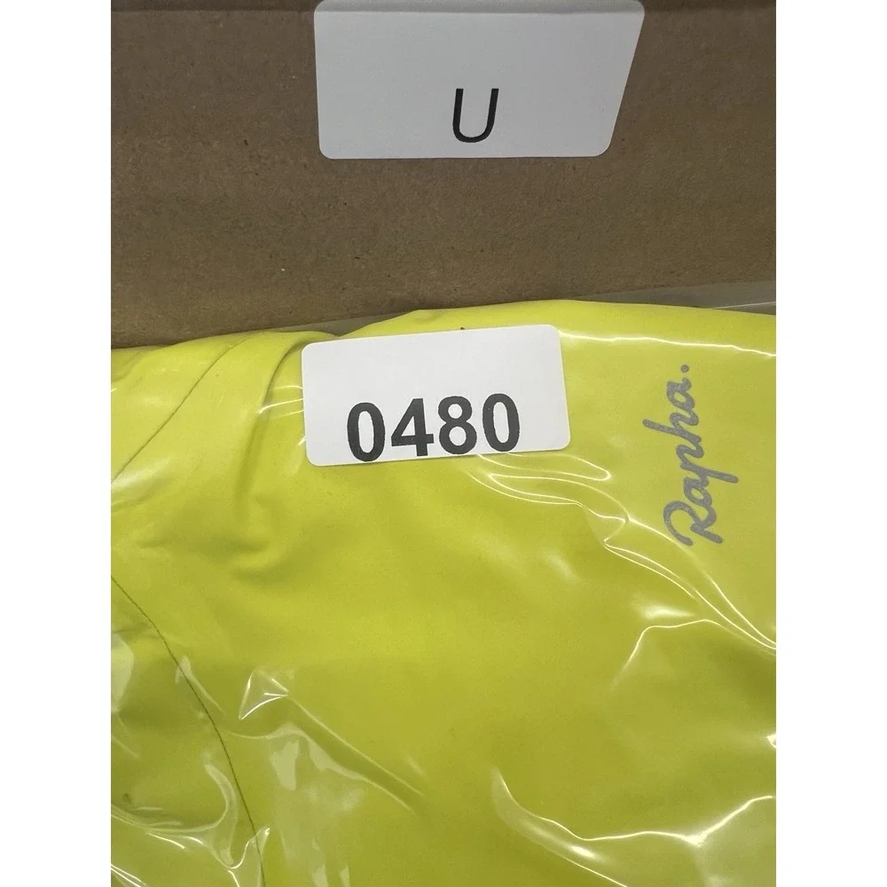 Rapha Commuter Cycling Jacket Yellow Hooded Waterproof Hi Vis Rain Mens - Med